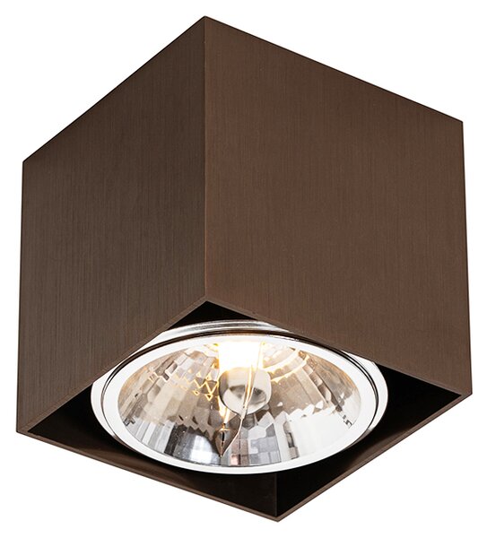 Designerski reflektor sufitowy ciemnobrązowy kwadratowy obrotowy i pochylny - Box