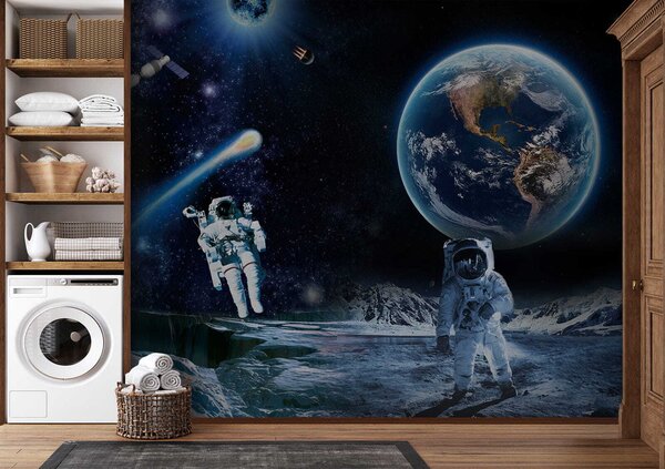 Fototapeta Astronauci na księżycu, Fototapety design, Popularne Fototapety, u23243 - Tapeko.pl