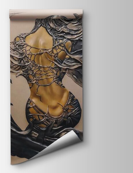Fototapeta Metalowa rzeźba kobiety ze skrzydłami, Fototapety 3d, Popularne Fototapety, u24303 - Tapeko.pl