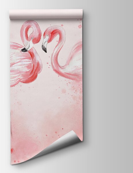 Fototapeta Dwa flamingi stojące obok siebie, Fototapety z zwierzętami, Popularne Fototapety, u24388 - Tapeko.pl