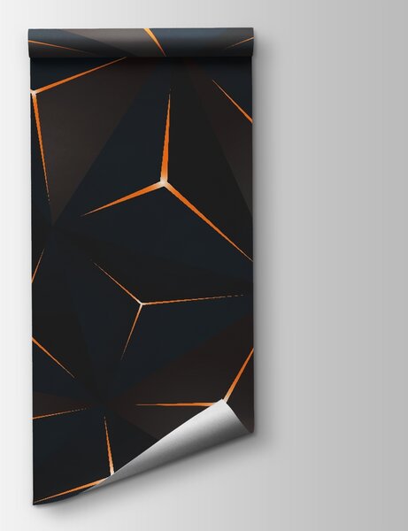 Fototapeta Czarno-pomarańczowy wzór w trójkąty, Fototapety 3d, Popularne Fototapety, u28626 - Tapeko.pl