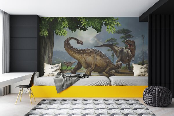 Fototapeta Malowanie dinozaurów w pobliżu rzeki, Fototapety z zwierzętami, Popularne Fototapety, u28674 - Tapeko.pl