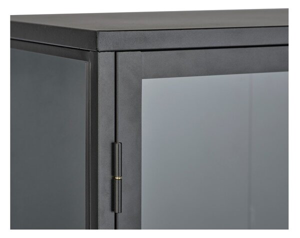 Czarna metalowa witryna 90x160 cm Carmel – Unique Furniture