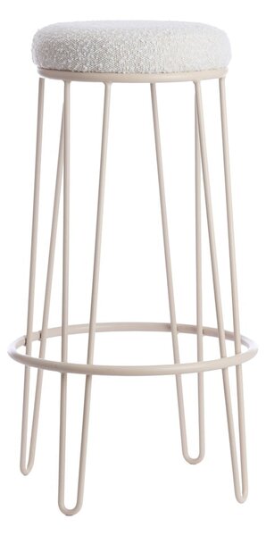 Kremowy tapicerowany hoker (wysokość siedziska 73 cm) Alice – Light & Living