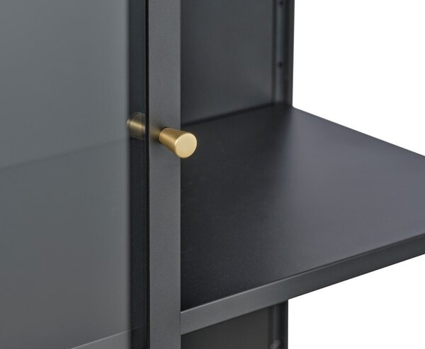 Czarna metalowa witryna 90x160 cm Carmel – Unique Furniture