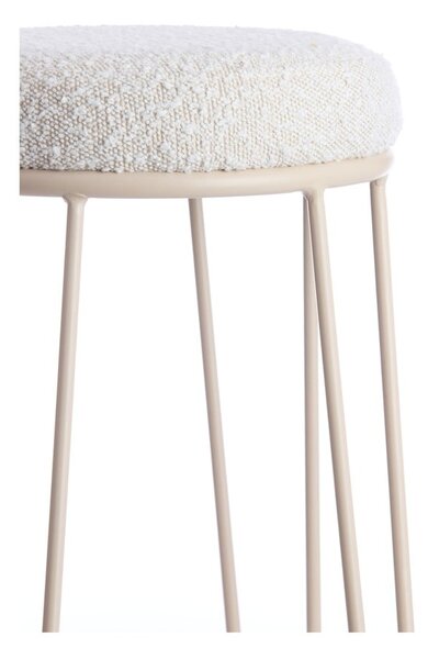 Kremowy tapicerowany hoker (wysokość siedziska 73 cm) Alice – Light & Living