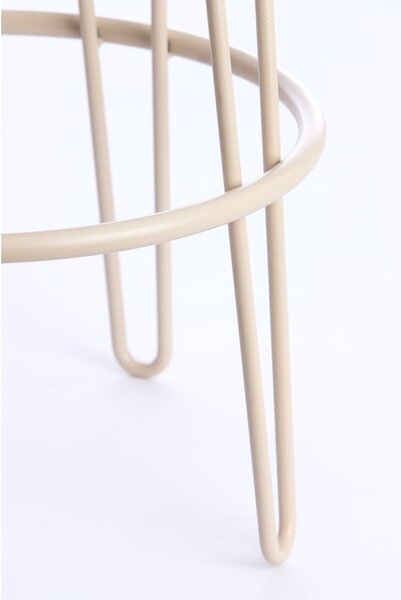 Kremowy tapicerowany hoker (wysokość siedziska 73 cm) Alice – Light & Living