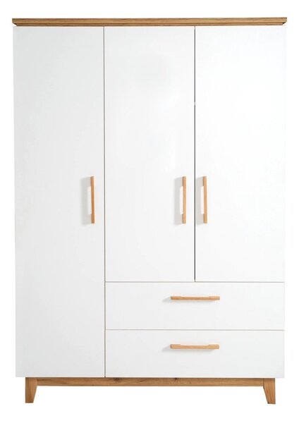 Biała szafa dziecięca w dekorze dębu 135x200 cm Finn – Roba