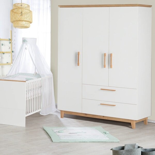 Biała szafa dziecięca w dekorze dębu 135x200 cm Finn – Roba