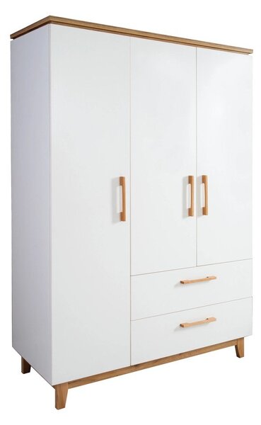 Biała szafa dziecięca w dekorze dębu 135x200 cm Finn – Roba