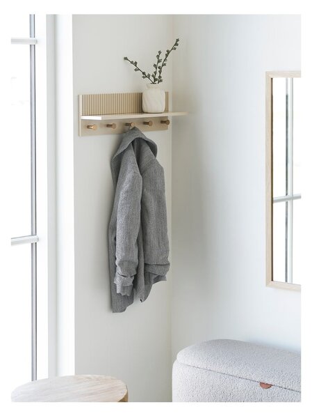Beżowy wieszak ścienny z półką 50 cm Rocca – House Nordic