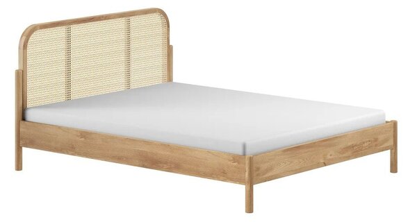 Łóżko dwuosobowe z litego drewna dębowego bez stelaża 160x200 cm w naturalnym kolorze Olive Rotan – Vipack