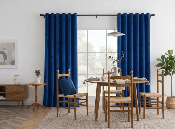 Zaciemniająca zasłona DREAM VELVET 140x250 cm, granatowa Zawieszanie: Metalowe pierścienie