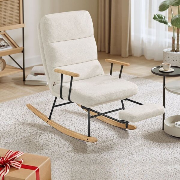 Fotel bujany ROCKY, 97x67x100cm, kremowy SongmicsHome