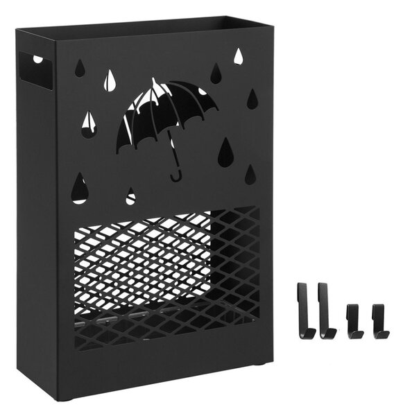 Metalowy stojak na parasole RAIN, 28x12x41cm, czarny SongmicsHome