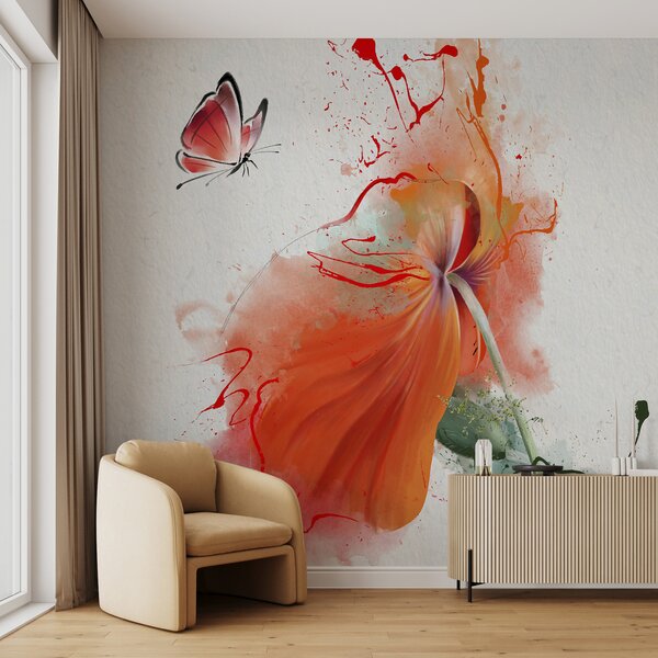 Fototapeta Motyl na kwiatku, Fototapety 3d, Popularne Fototapety, u34147 - Tapeko.pl