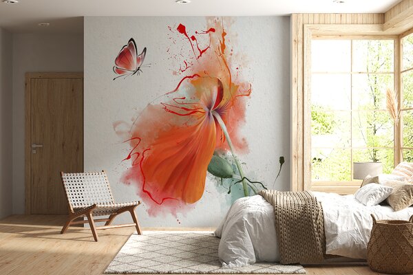 Fototapeta Motyl na kwiatku, Fototapety 3d, Popularne Fototapety, u34147 - Tapeko.pl