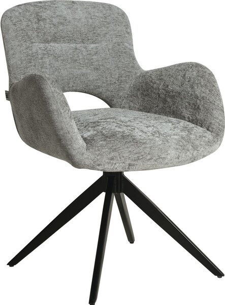 HowHomely Krzeso THEO tkanina szara - Nowoczesny design, Stabilne, Metalowe nogi, Wygodne - z funkcj automatycznego powrotu
