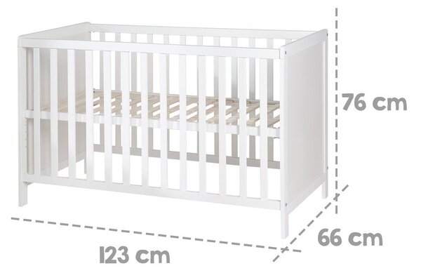 Białe łóżeczko dostawne 60x120 cm Hamburg – Roba