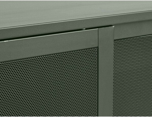 Ciemnozielona metalowa niska komoda z drzwiami przesuwnymi 160x75 cm Veep – Unique Furniture