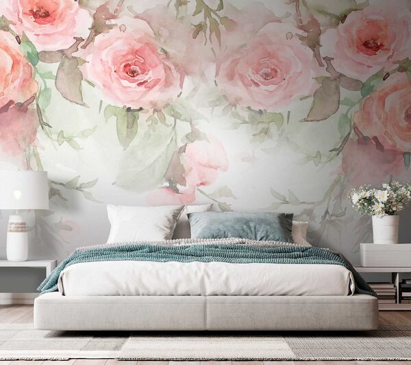 Fototapeta Grupa różowych kwiatów, Fototapety Duże kwiaty, Popularne Fototapety, u34659 - Tapeko.pl