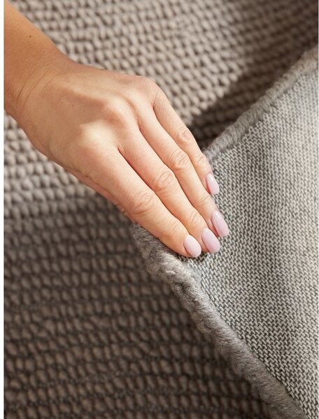 Szarobrązowy wełniany chodnik tkany ręcznie 80x200 cm Calmio – Hanse Home