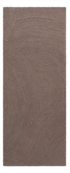 Szarobrązowy wełniany chodnik tkany ręcznie 80x200 cm Calmio – Hanse Home