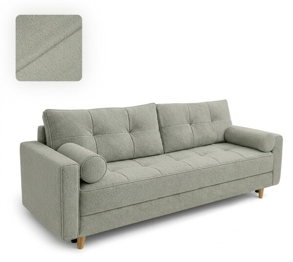 Sofa z Funkcją Spania LONAR Szara Boucle Nowoczesna
