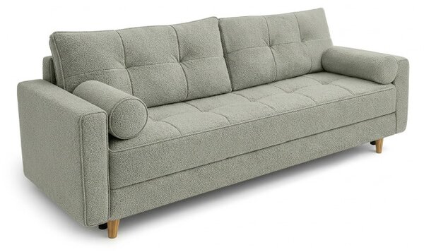 Sofa z Funkcją Spania LONAR Szara Boucle Nowoczesna