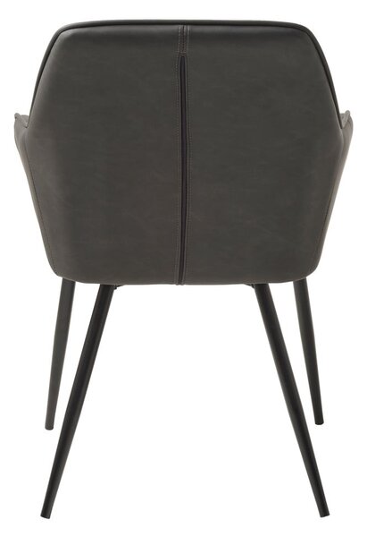 Ciemnoszare tapicerowane fotele jadalniane zestaw z podłokietnikami 2 szt. Nolan Stripe – Unique Furniture