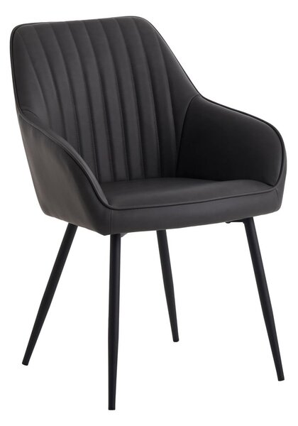 Ciemnoszare tapicerowane fotele jadalniane zestaw z podłokietnikami 2 szt. Nolan Stripe – Unique Furniture