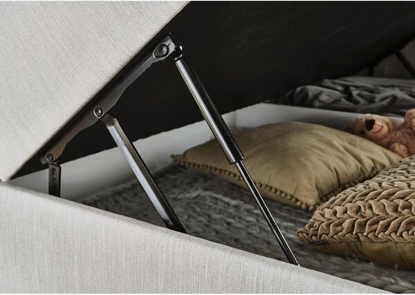 Jasnoszare łóżko boxspring ze schowkiem 160x200 cm Catania − Meise Möbel