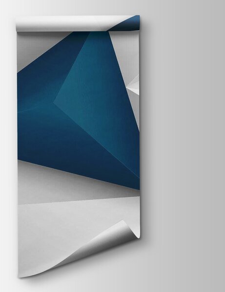 Fototapeta Niebieskie i białe trójkąty, Fototapety 3d z figurami, Popularne Fototapety, u36343 - Tapeko.pl