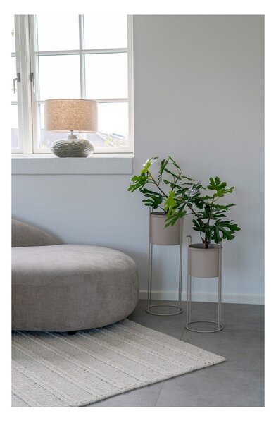 Khaki lampa stołowa ceramiczna z tekstylnym kloszem (wysokość 44 cm) Oldham – House Nordic