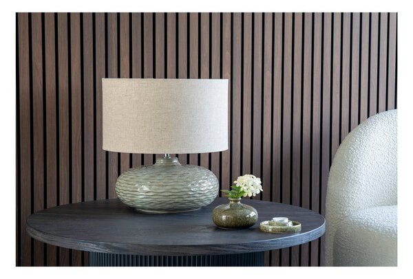 Khaki lampa stołowa ceramiczna z tekstylnym kloszem (wysokość 44 cm) Oldham – House Nordic