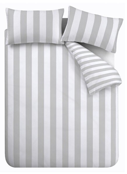 Biało-szara pościel dwuosobowa 230x220 cm Cove Stripe – Catherine Lansfield