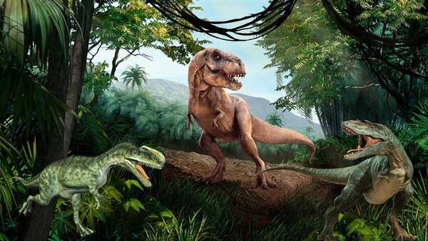 Fototapeta Dinozaur w lesie, Fototapety z zwierzętami, Popularne Fototapety, u36756 - Tapeko.pl