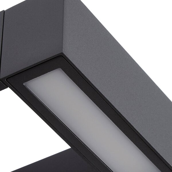 Kinkiet zewnętrzny LED Arcchio Kovato, z czujnikiem, ciemnoszary, IP65 Kovato, aluminiowy / szary / cynkowy, metal, nowoczesny