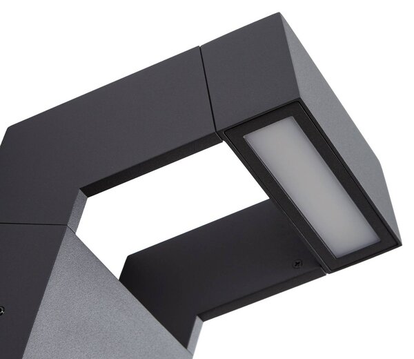 Kinkiet zewnętrzny LED Arcchio Kovato, z czujnikiem, ciemnoszary, IP65 Kovato, aluminiowy / szary / cynkowy, metal, nowoczesny