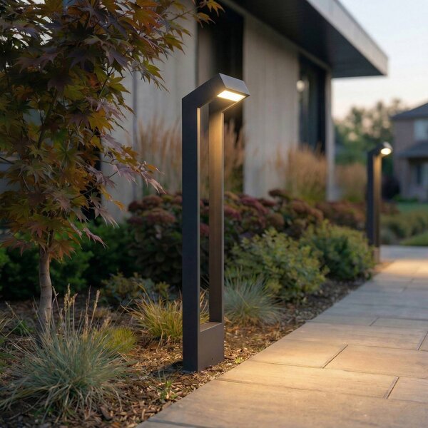 Słupek oświetleniowy LED Arcchio Kovato, wysokość 95 cm, ciemnoszara, IP65 Kovato, aluminiowy / szary / cynkowy, metal, nowoczesny