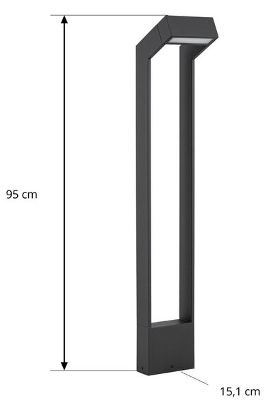 Słupek oświetleniowy LED Arcchio Kovato, wysokość 95 cm, ciemnoszara, IP65 Kovato, aluminiowy / szary / cynkowy, metal, nowoczesny
