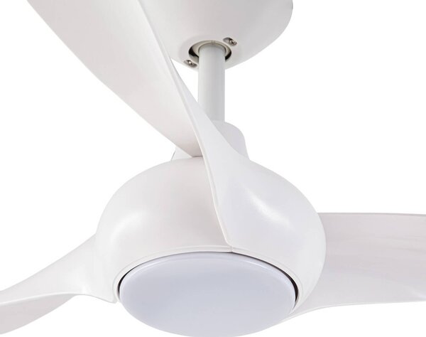 Wentylator sufitowy LED Lindby Briya, biały, Ø 116 cm, CCT Briya Lindby, możliwość ściemniania, biały / opal, salon / jadalnia, tworzywo sztuczne, nowoczesny