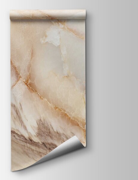 Fototapeta Naturalny kamień z miękkimi, płynnymi wzorami, Fototapety Marmur, Popularne Fototapety, u38283 - Tapeko.pl
