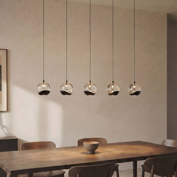 Lampa wisząca szklana Hayley Lucande, przezroczysty / transparentny, salon / jadalnia, szkło, nowoczesny