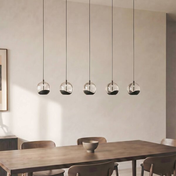 Lampa wisząca szklana Hayley Lucande, przezroczysty / transparentny, salon / jadalnia, szkło, nowoczesny