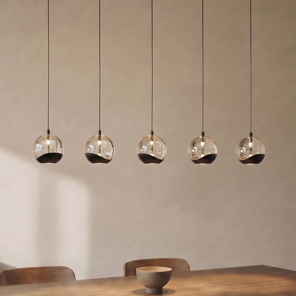 Lampa wisząca szklana Hayley Lucande, przezroczysty / transparentny, salon / jadalnia, szkło, nowoczesny