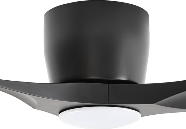 Inteligentny wentylator sufitowy LED Lucande Moneno, czarny, DC, Tuya Moneno Lucande, możliwość ściemniania, czarny, salon / jadalnia, metal, nowoczesny