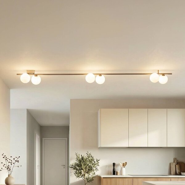 Lampa sufitowa Imelo TK Lighting, możliwość ściemniania, brązowy / rdzawy, sypialnia, szkło