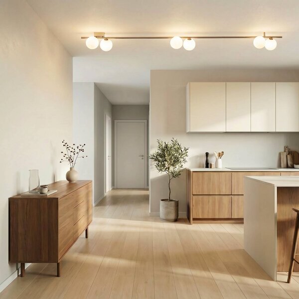 Lampa sufitowa Imelo TK Lighting, możliwość ściemniania, brązowy / rdzawy, sypialnia, szkło