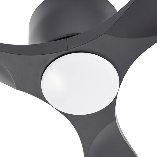 Inteligentny wentylator sufitowy LED Lucande Moneno, czarny, DC, Tuya Moneno Lucande, możliwość ściemniania, czarny, salon / jadalnia, metal, nowoczesny